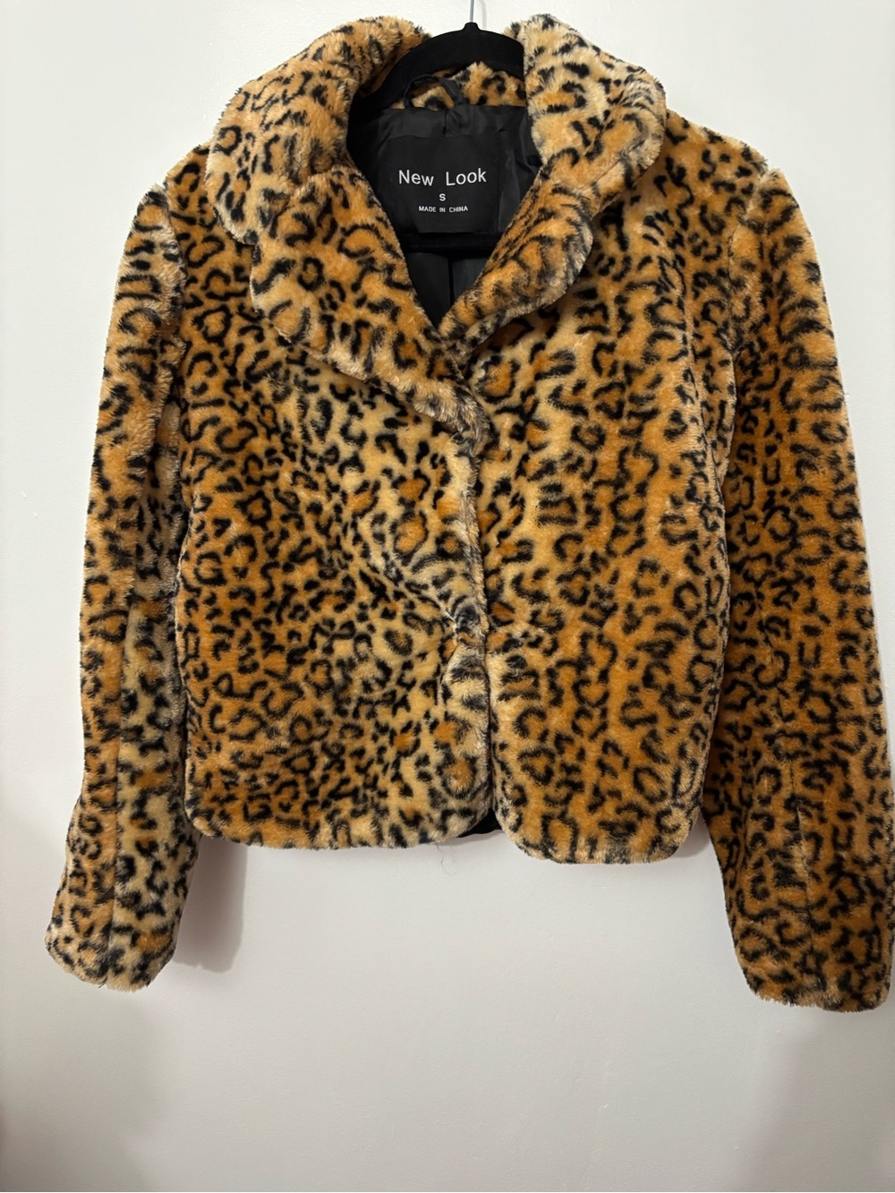 New Look Women’s Leopard Print Faux Fur Jacket - Tan & Black